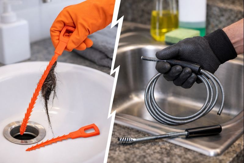 Kitchen drain unclogger